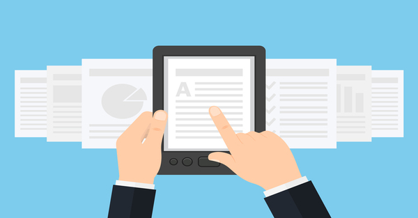 cartoon of an e-reader