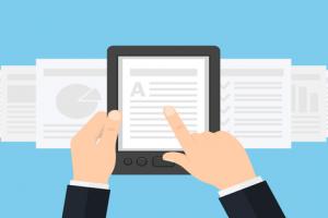 cartoon of an e-reader