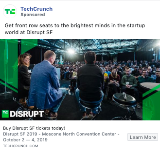 Example of copywriting from TechCrunch